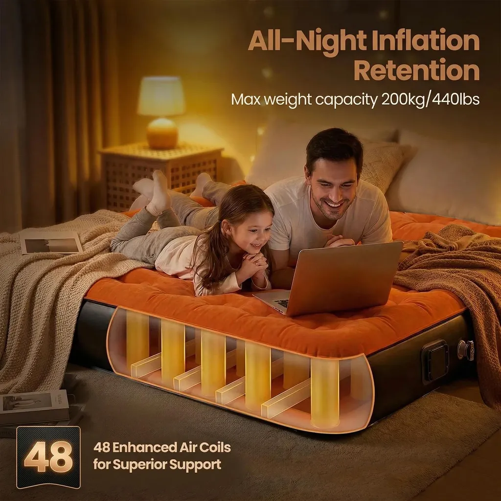Matelas gonflable auto-gonflant 150x200x25 cm avec surface floquée - 4