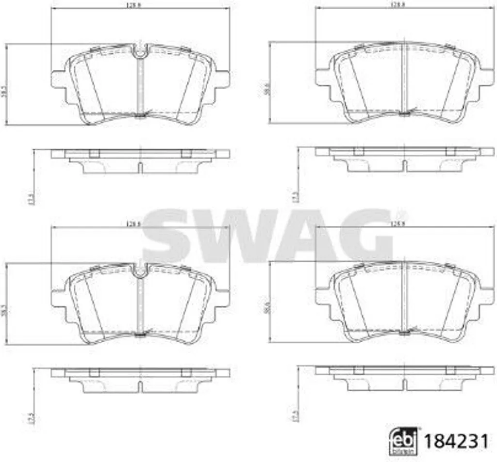 Plaquettes de frein arrière SWAG 33109321 pour VW Touareg CR7