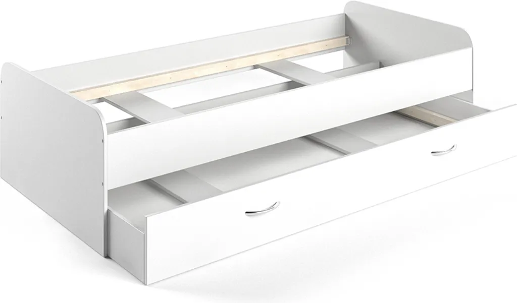 Lit simple pour enfant Vitalispa Enzo Blanc 90x200 design épuré