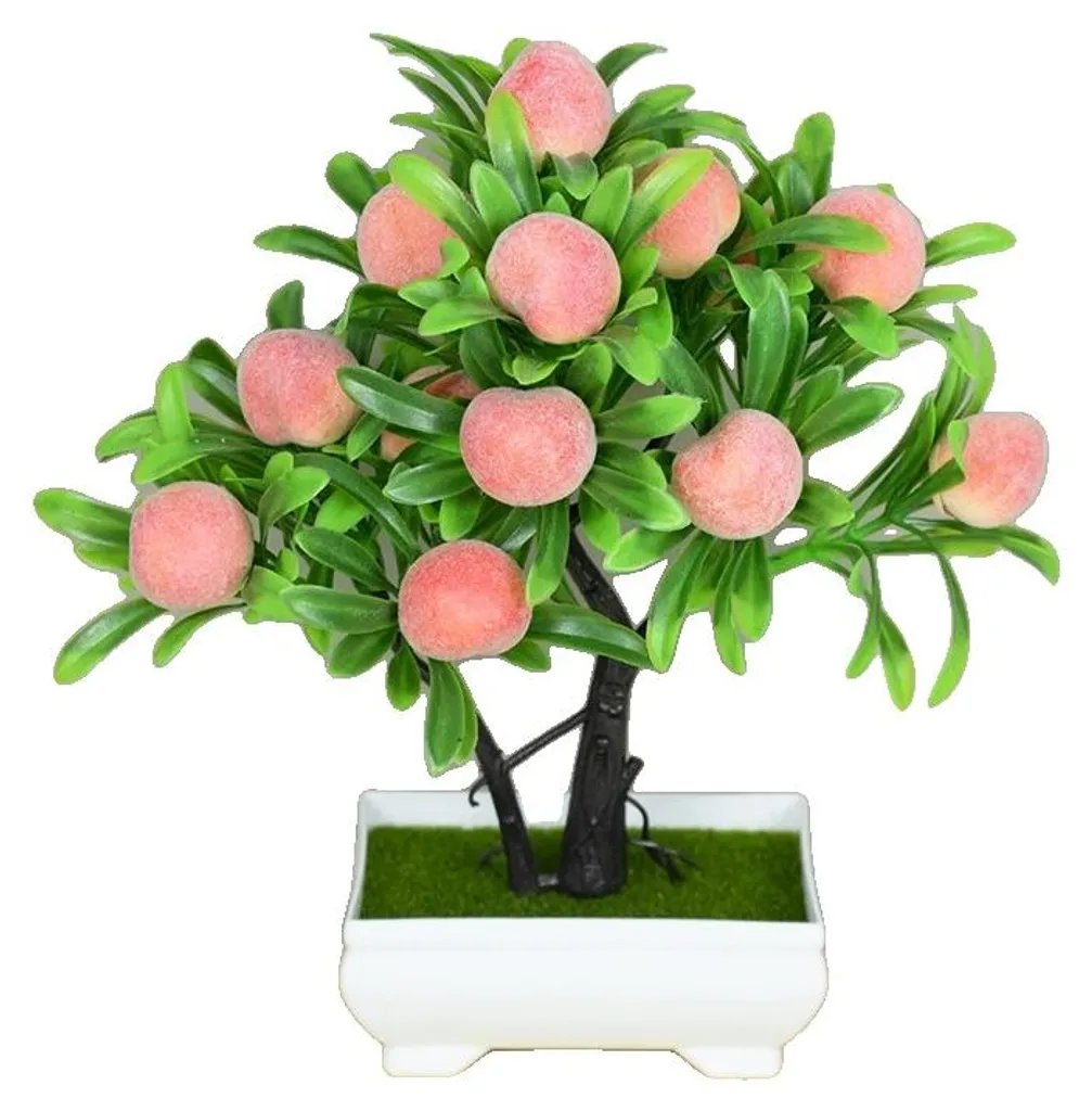 Décoration de table zen avec petite plante artificielle bonsaï T9