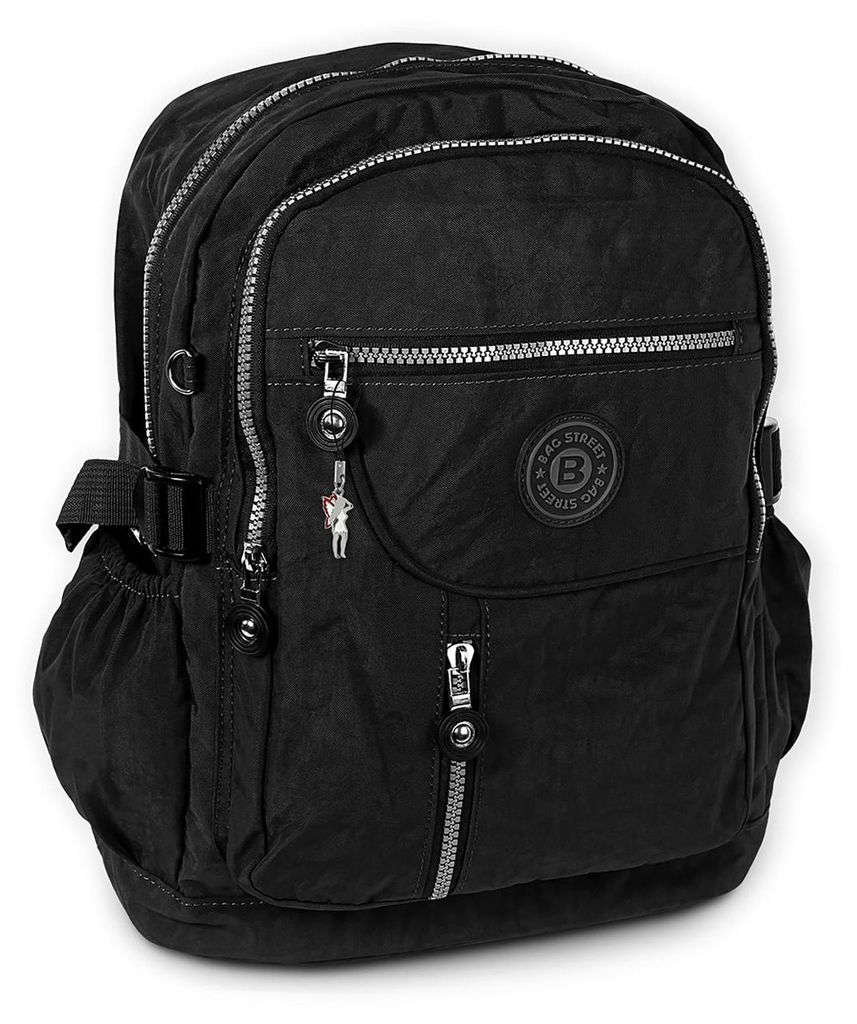 Bag Street Damen Herren Rucksack Sporttasche Nylon schwarz Produktbild 