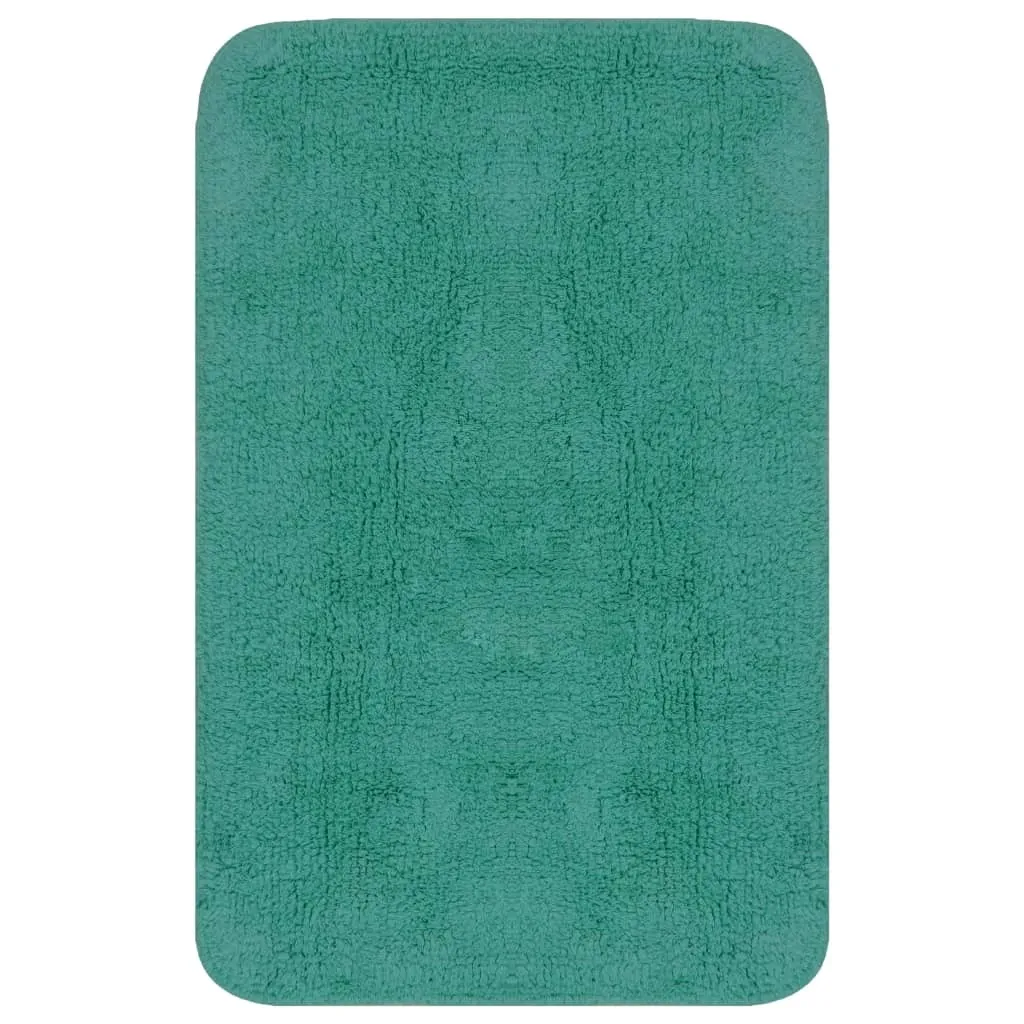 vidaXL Set di tappetini da bagno 3 pezzi in tessuto turchese