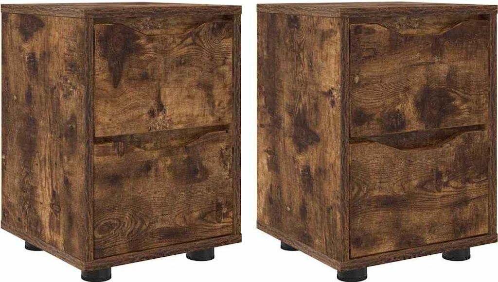 Nachttische 2 pcs Geräucherte Eiche 30,5 x 30 x 43 cm
