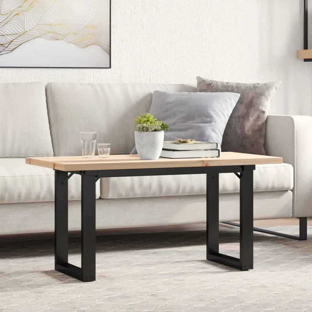 Maison Exclusive - Tavolino Salotto Telaio a O 100x50x45,5 cm Legno Pino e Acciaio