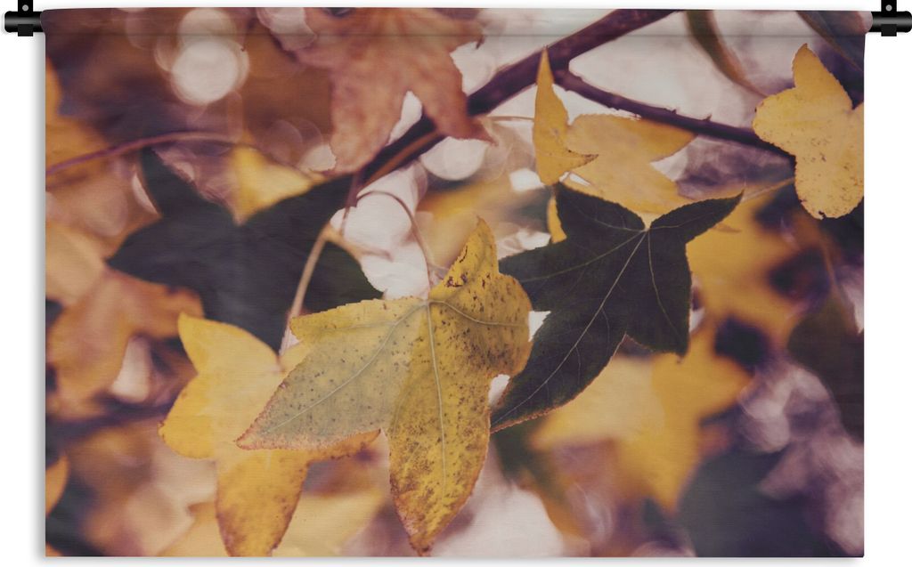 MuchoWow Wandteppich Wandbehang Blätter - Ahorn - Herbst - Jahreszeiten 90x60 cm Tapisserie Dekoration Wandtuch - Wandskulpturen - Bildteppich