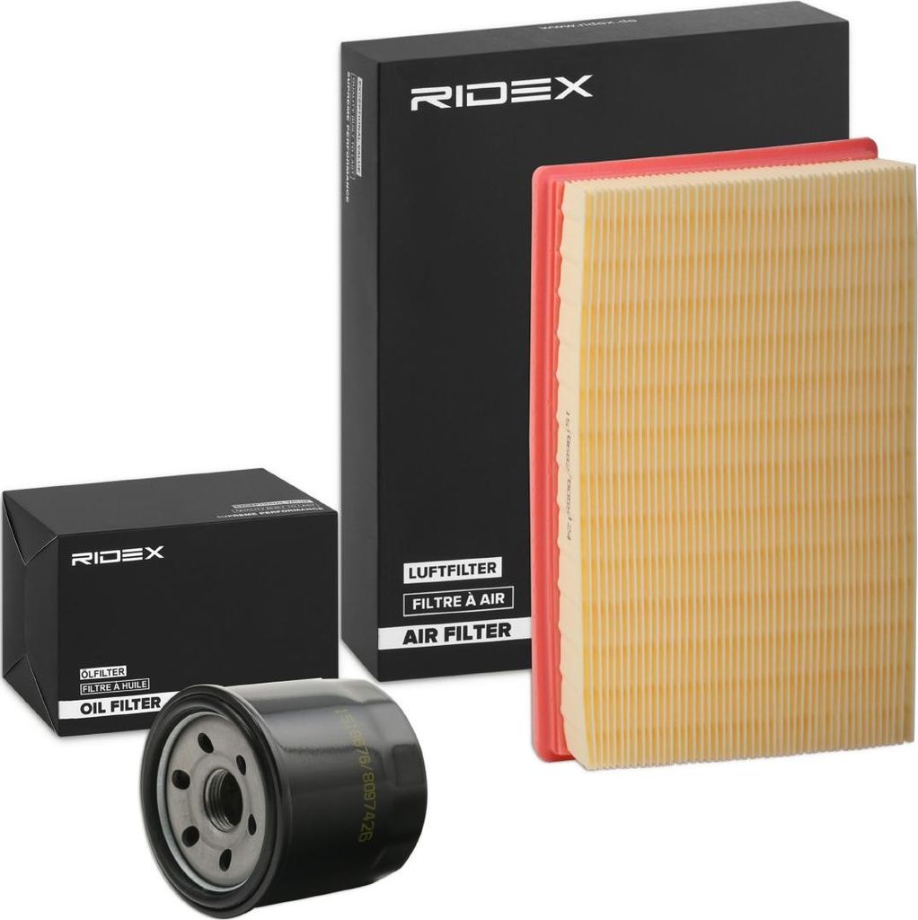 RIDEX Filterset Inspektionspaket Filtersatz für VW Golf V Schrägheck (1K1) Passat Variant (3C5) für AUDI A4 Limousine (8K2, B8) für CITROËN C3...