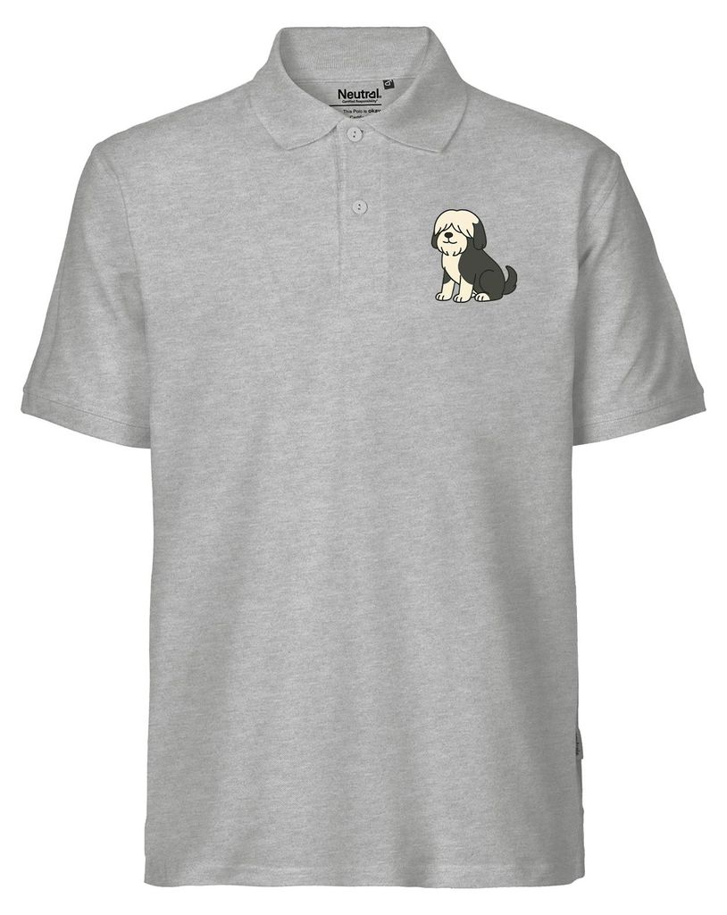 Huuraa Herren Polo Shirt Tibet Terrier Comic Tibi XL Sport Grey Bio Baumwolle Fairtrade Poloshirt Geschenkidee