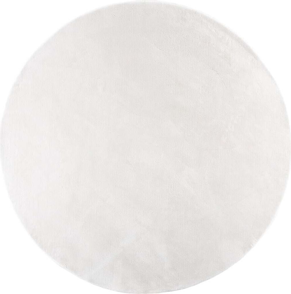 FURNLUX Wohnzimmer Teppich Nixie Weiss 200cm / Hauptfarbe: Weiß / Abmessungen: 200 x 200 x 2 cm