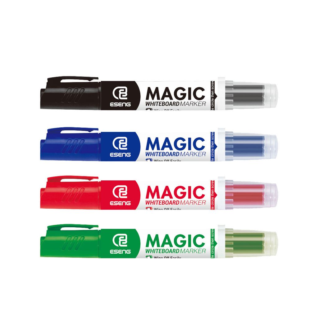 ESENG Whiteboard Marker MAGIC WM-218, nachfüllbar, trocken abwischbar, Rundspitze (1x4 Marker)