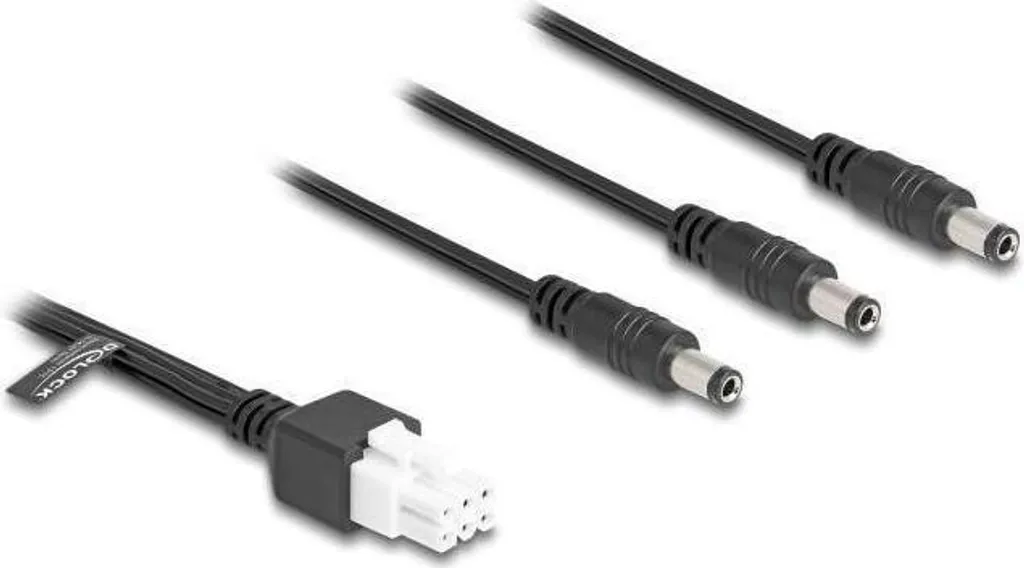 Cavo Splitter Potenza Delock 1m: Mini-Fit 6 Pin > 3x DC 5.5/2.5mm