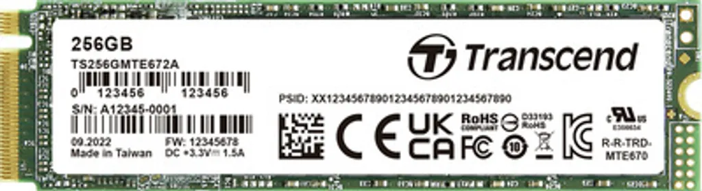 SSD Transcend 256 GB PCIe NVMe TS256GMTE672A-VS1 avec Technologie 3D
