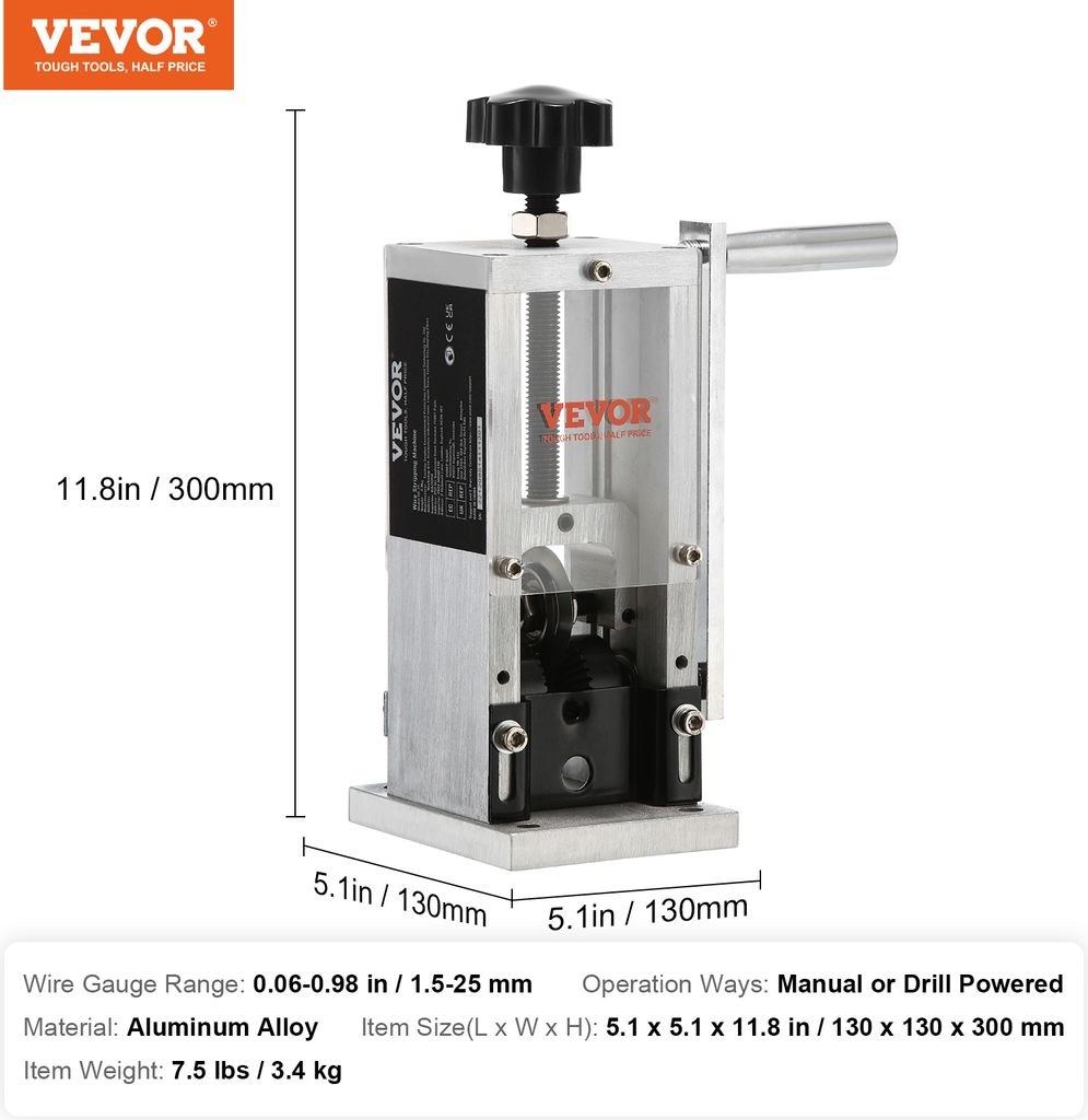 VEVOR stroj na odizolovanie káblov 25 mm stroj na Obrázok produktu 7