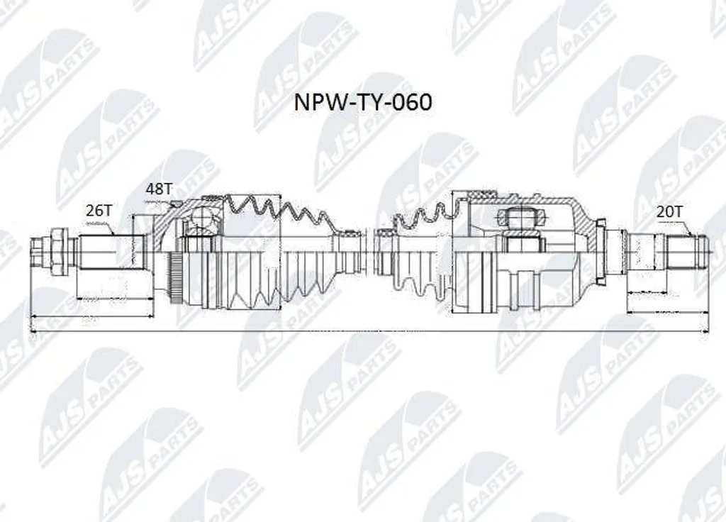 Cardan de transmission avant pour Toyota Corolla et Avensis - NTY NPW