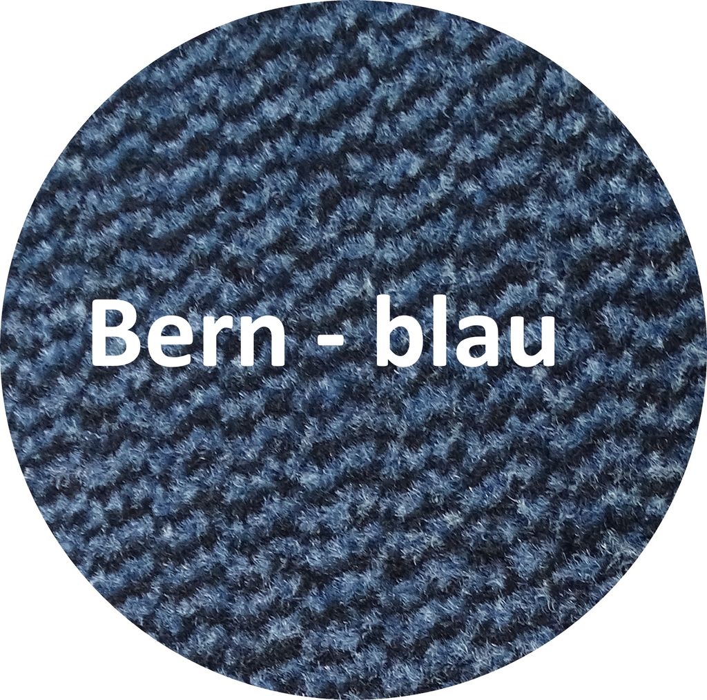 Mertex Schmutzfangmatte rund Ø 100 cm Bern blau mit schwarzer Kettelkante Türmatte Sauberlauf Schmutzmatte Fußabstreifer