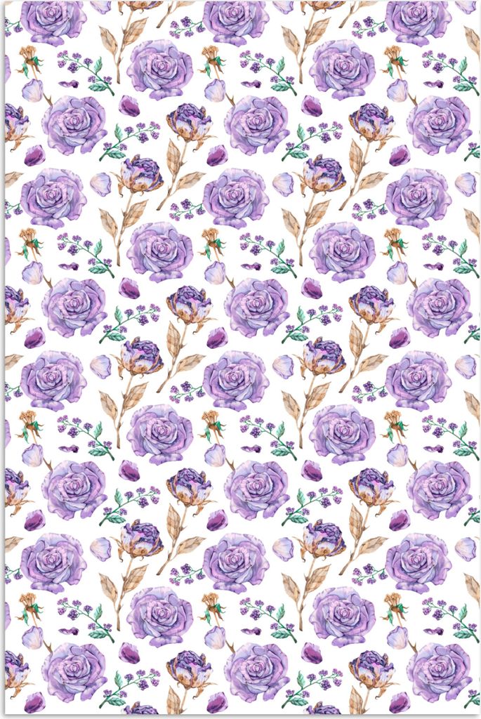 MuchoWow Poster Blumen - Lila - Rosen 120x180 cm - Kunstposter