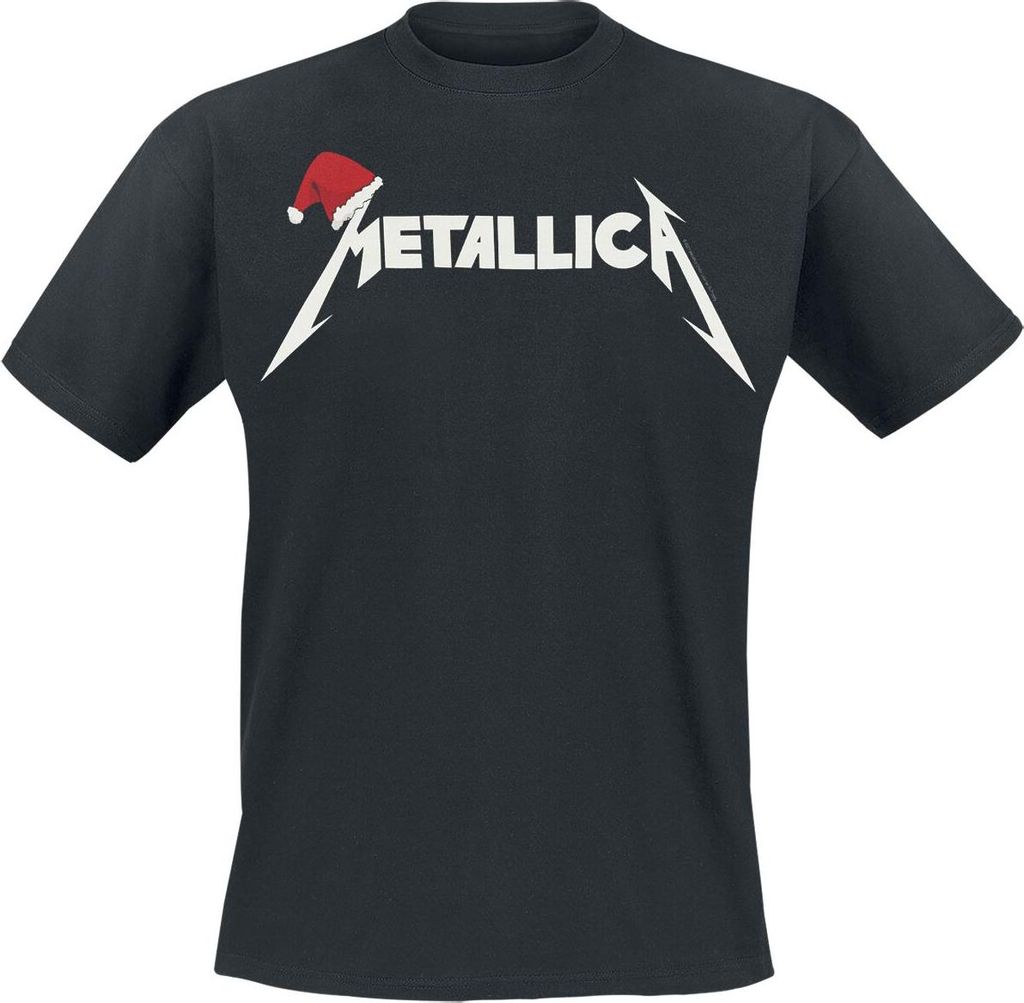Metallica T-Shirt Herren Santa Hat Logo schwarz L