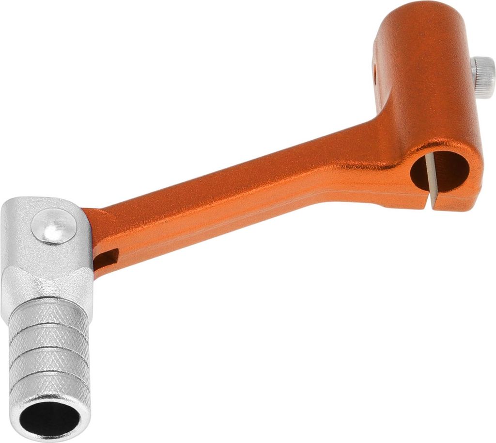 Faltbarer Motorrad-Schalthebel für Bosuer Cheetah aus Aluminiumlegierung Pedal-Schalthebelarm Oranger Hebel Silberfarbener Kopf