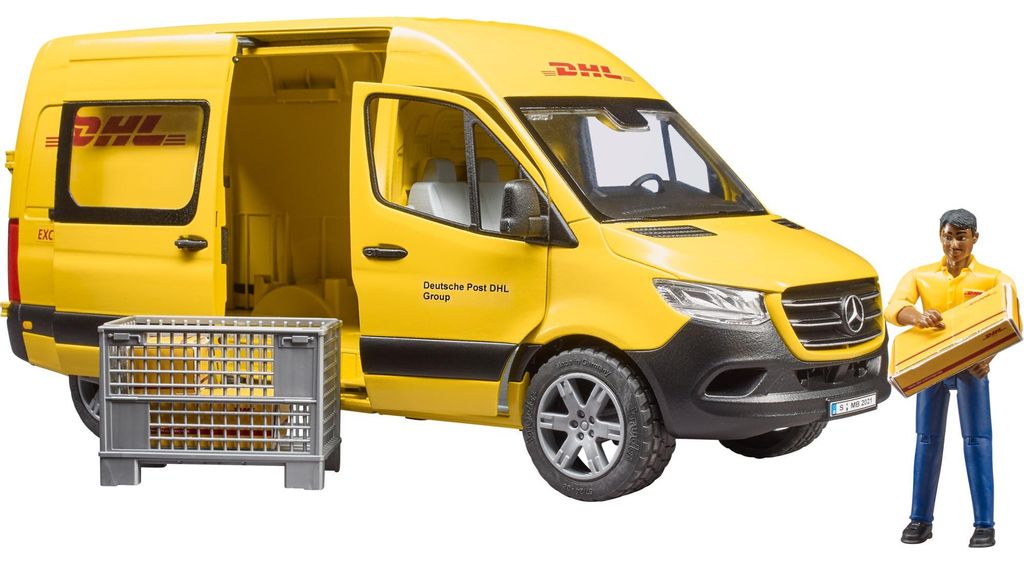 BRUDER MB Sprinter DHL+figura+accessori 02671 Immagine del prodotto 