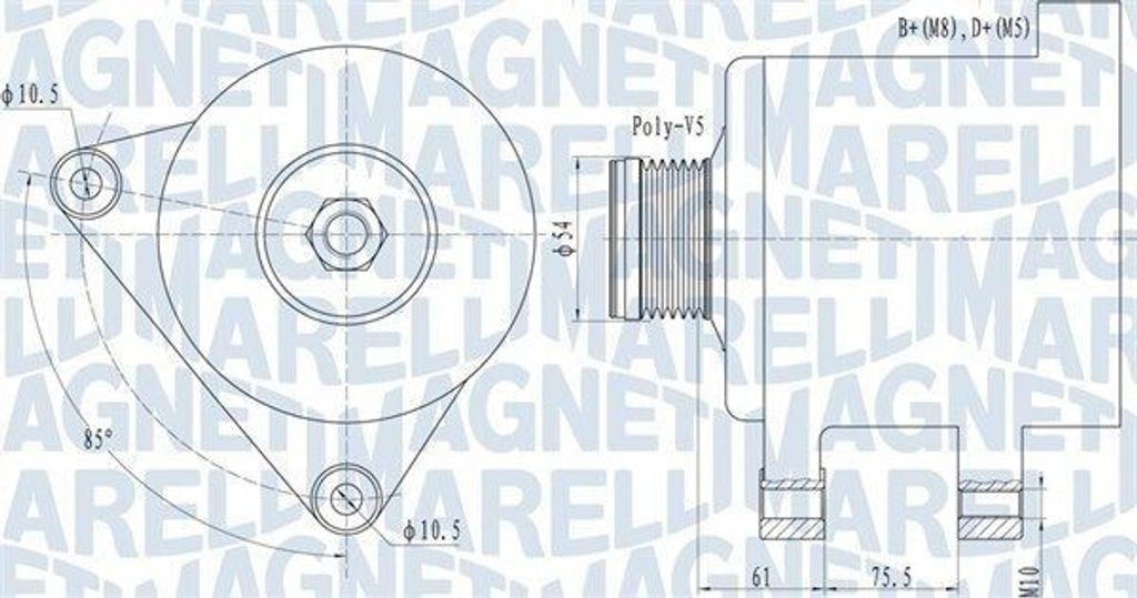 MAGNETI MARELLI 063731559010 Lichtmaschine Generator LiMa 120A 12V für BMW 3 Limousine (E46) 5 Limousine (E39) 3 Touring (E46) 5 Touring (E39) X5 7