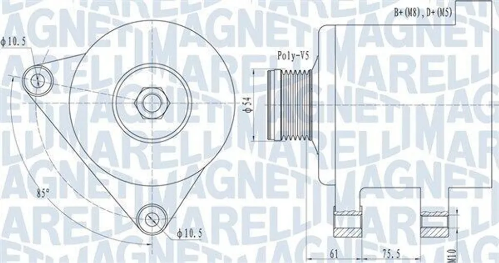 Alternateur 120 Ampères Magneti Marelli pour BMW Z3 X5 et Série 3 E46