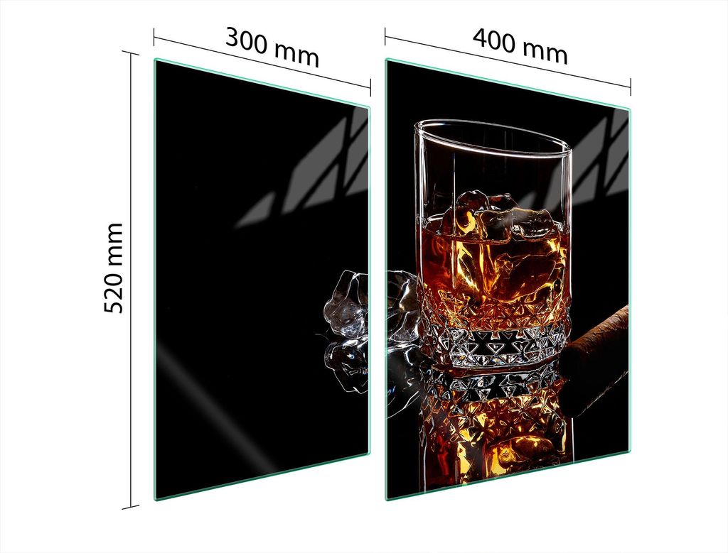 Glasschutzplatte Für Herd 70X52 Whisky