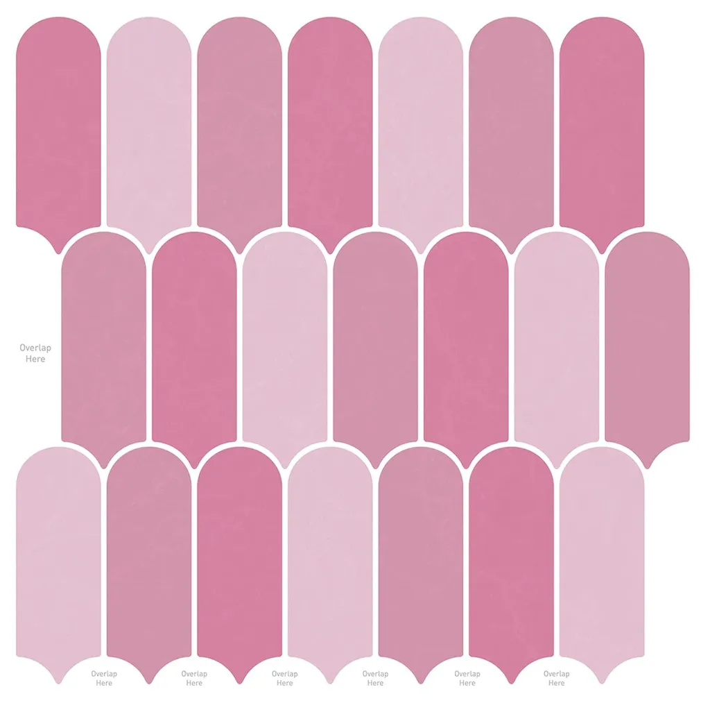 Rénovation Murale Rapide : Carreaux Plume Rose 30x30 cm - 20 Pièces PU