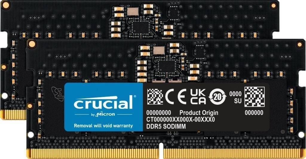 Crucial CT2K16G56C46S5, 32 GB, 2 x 16 GB, DDR5, 5600 MHz, Zdjęcie produktu 