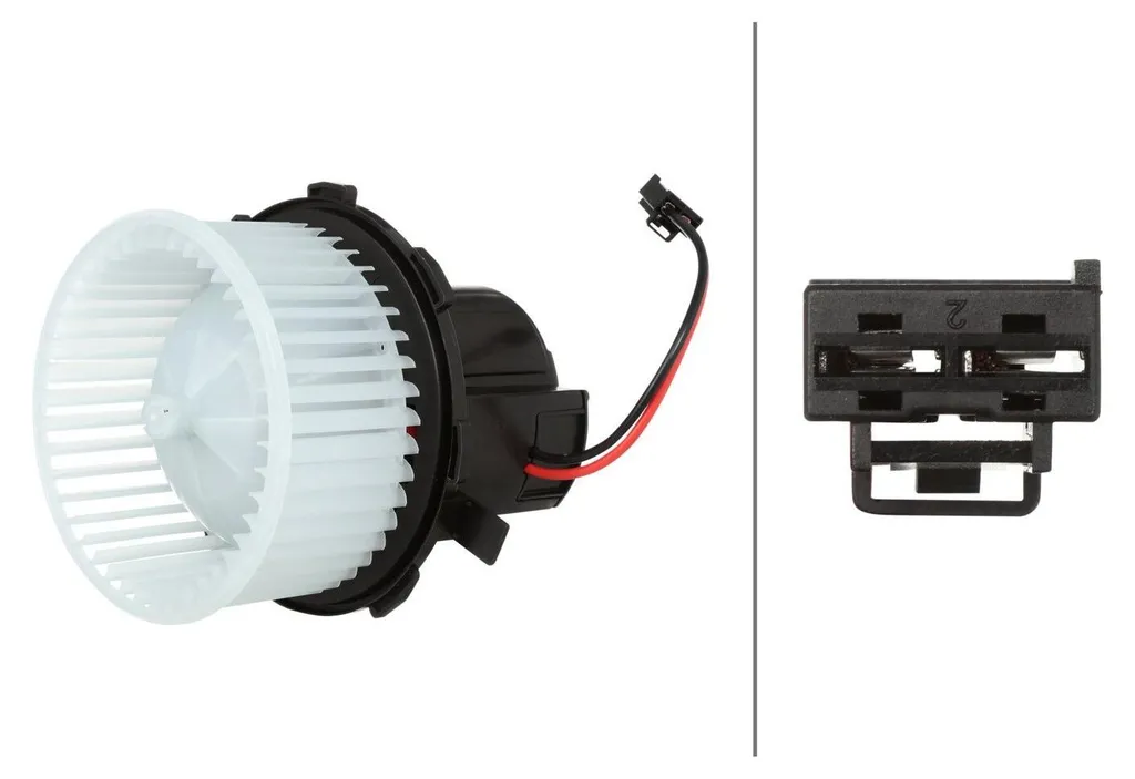 Pulseur d'air habitacle HELLA 12V pour AUDI A4 - Ventilateur 2 pôles