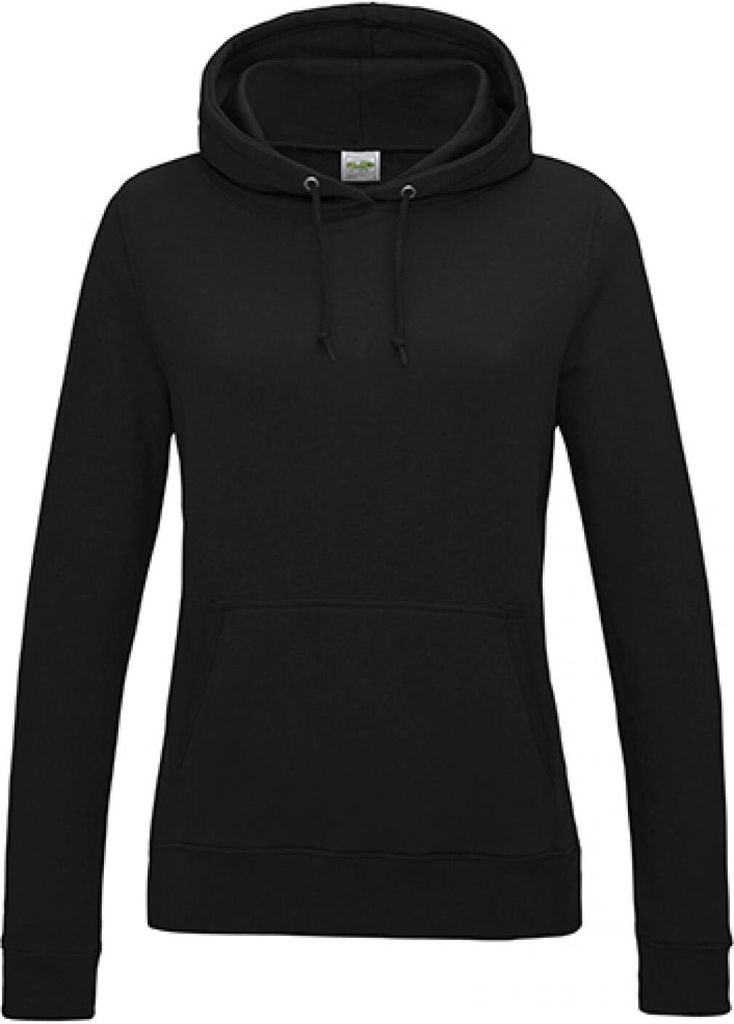 Just Hoods JH001F | Girlie College Hoodie / Kapuzenpullover / WRAP - Farbe: Jet Black - Größe: L
