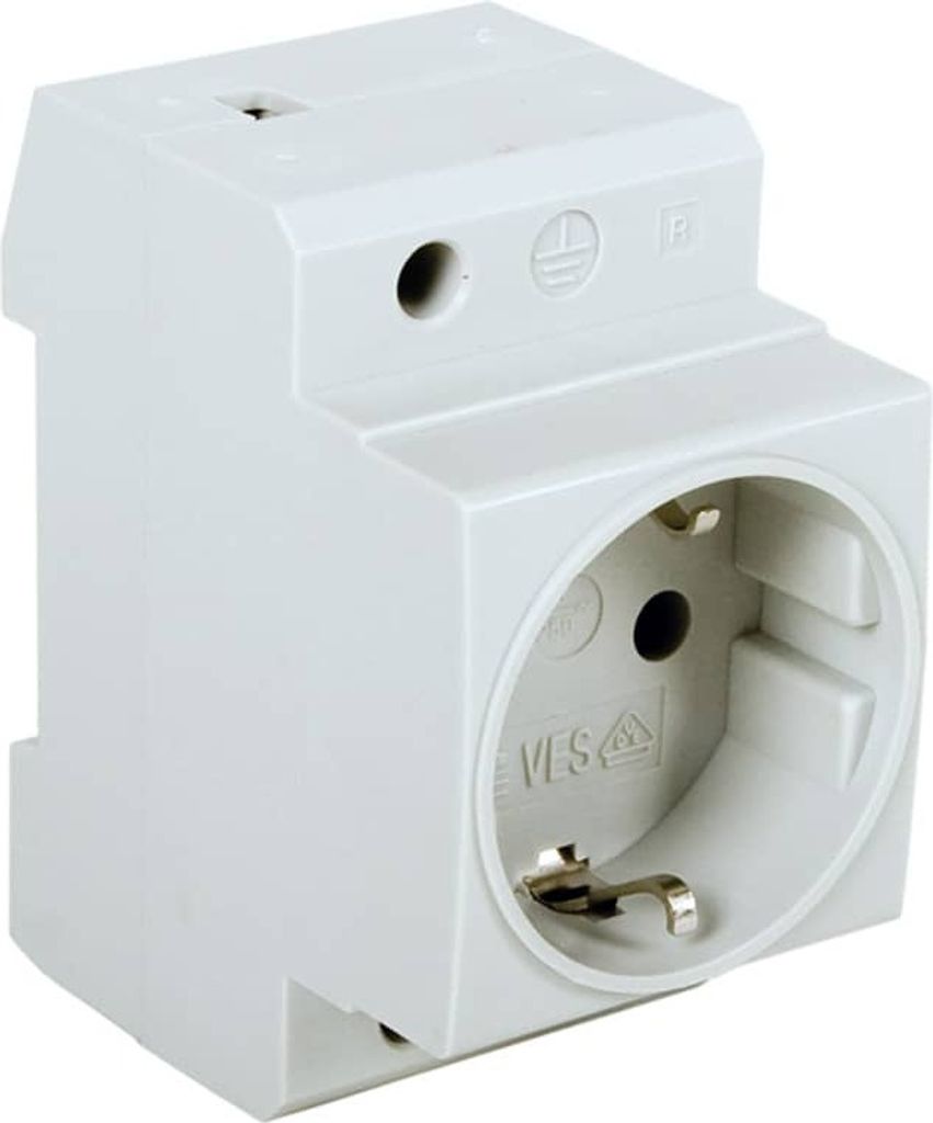 Pollmann Verteiler-Einbausteckdose Tragschienen-Steckdose 250VAC 16A