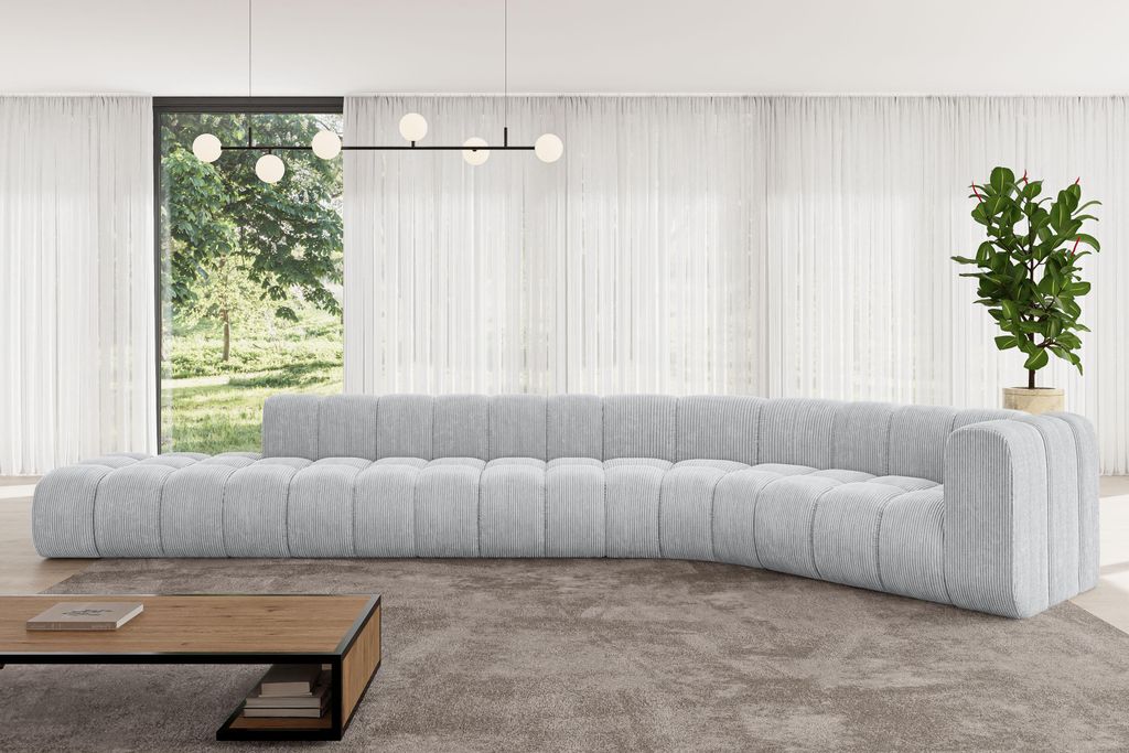 ALTDECOR Modulares Sofa Ecksofa in L-Form - Tilmo-L2 - 490x194x70 cm Grau - Corner modular Sofa Eckcouch Couch Wohnlandschaft Cauchsofa Bodensofa P...