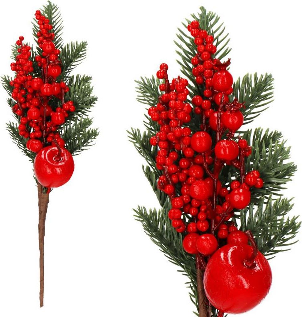 Větvička s jeřabinami a jablíčkem 32 cm Obrázek produktu 