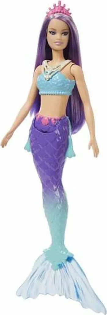 Barbie Fée Marine Enchantée HGR08 aux Cheveux Multicolores et Diadème