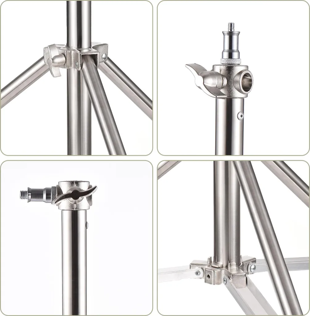 Stativo Luci Acciaio Inox 280cm - Stand Professionale Softbox e Flash