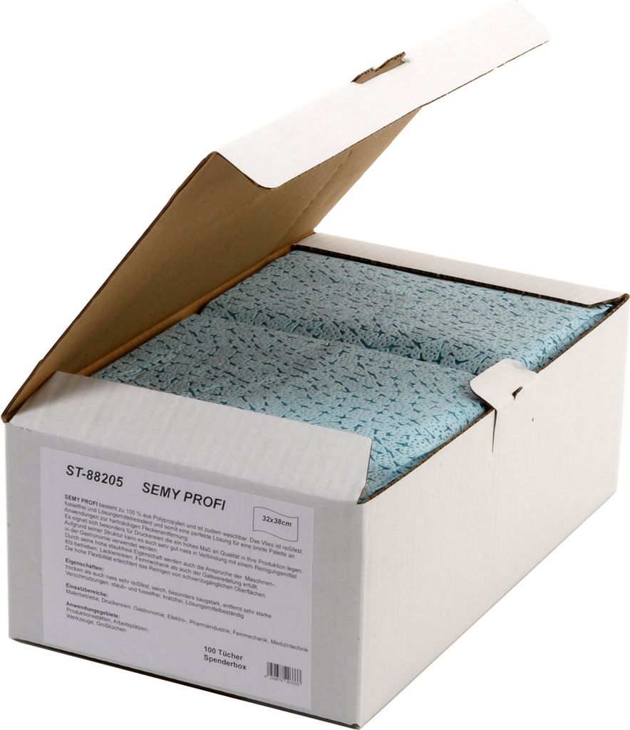 SemyTop Semy Profi Tuch in Spenderbox - blau - 32 x 38 cm - 6 x 100 Putztücher