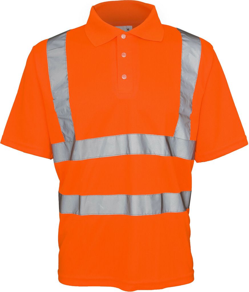 Warnshirt Warnschutz Polo-Shirt T-Shirt Hi-Viz Kurzarm orange (POLO) Gr. S