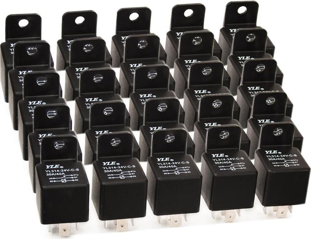 KFZ Relais YL314-24V-5P 24VDC Sockel YLSK-2 - Art: 25x 24V Relais ohne Sockel