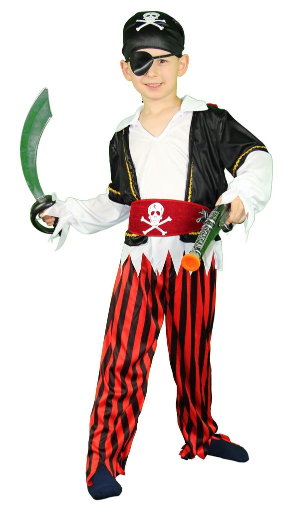 98-116 Kostüm Pirat Piratenkostüm Seeräuber für Kinder Kinderkostüm Gr
