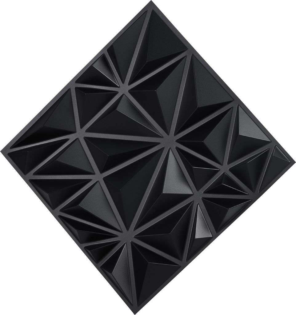 SucceBuy 3D-Wandpaneele, 33er-Pack, 30 x 30 cm, PVC, Diamantschwarz, 32 Quadratfuß Abdeckung