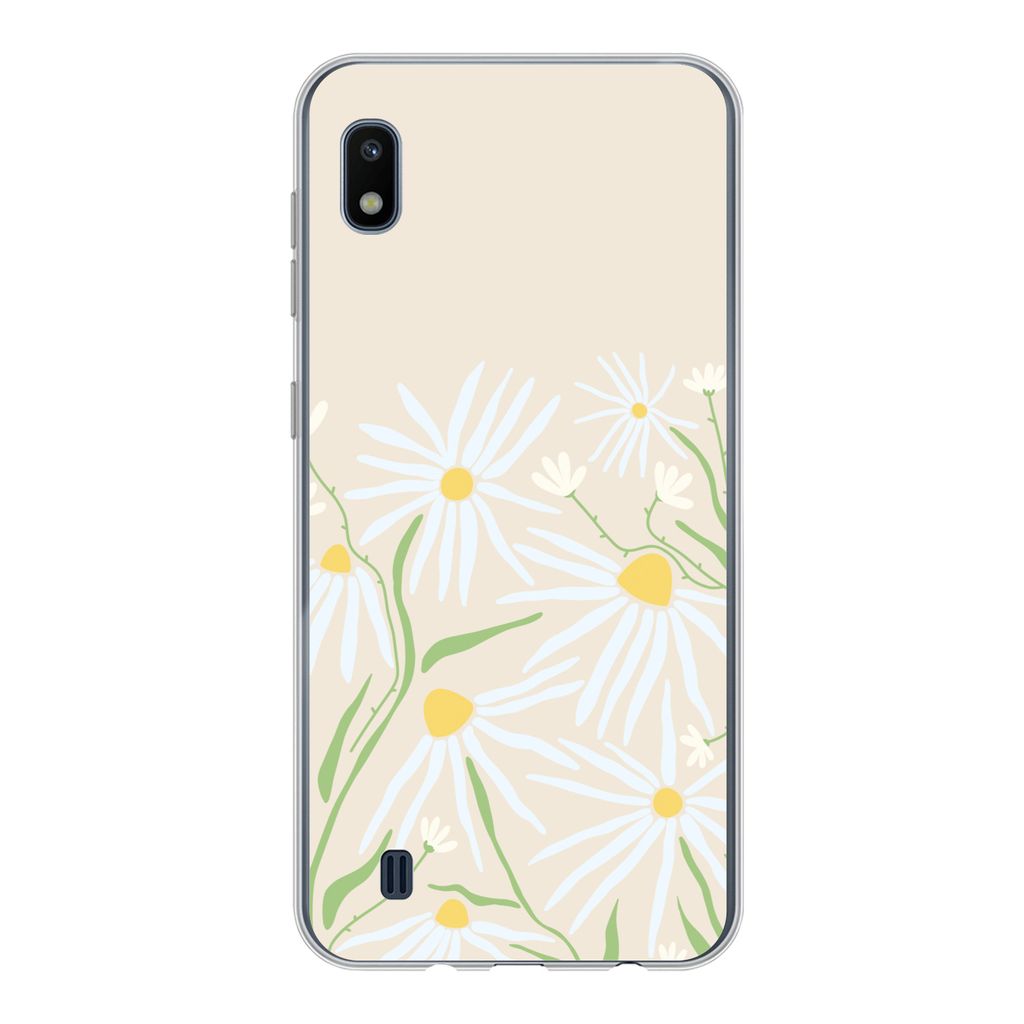 MuchoWow Handyhülle Schutzhülle Hülle für Samsung Galaxy A10 Blume - Muster - Gelb Silikon Softcase Handy Hülle - Schutzhülle