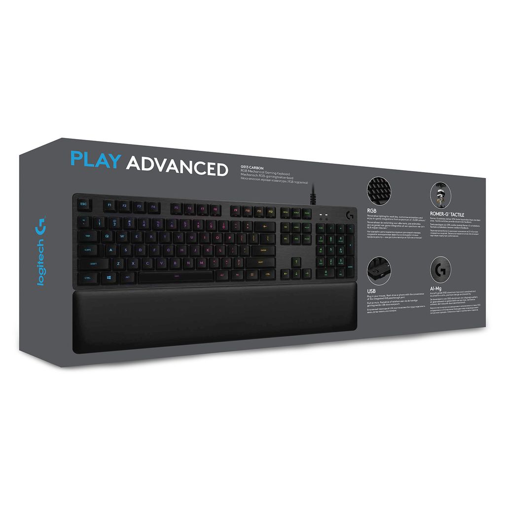 Logitech G G513 CARBON LIGHTSYNC RGB Mechaniczna klawiatura Zdjęcie produktu 