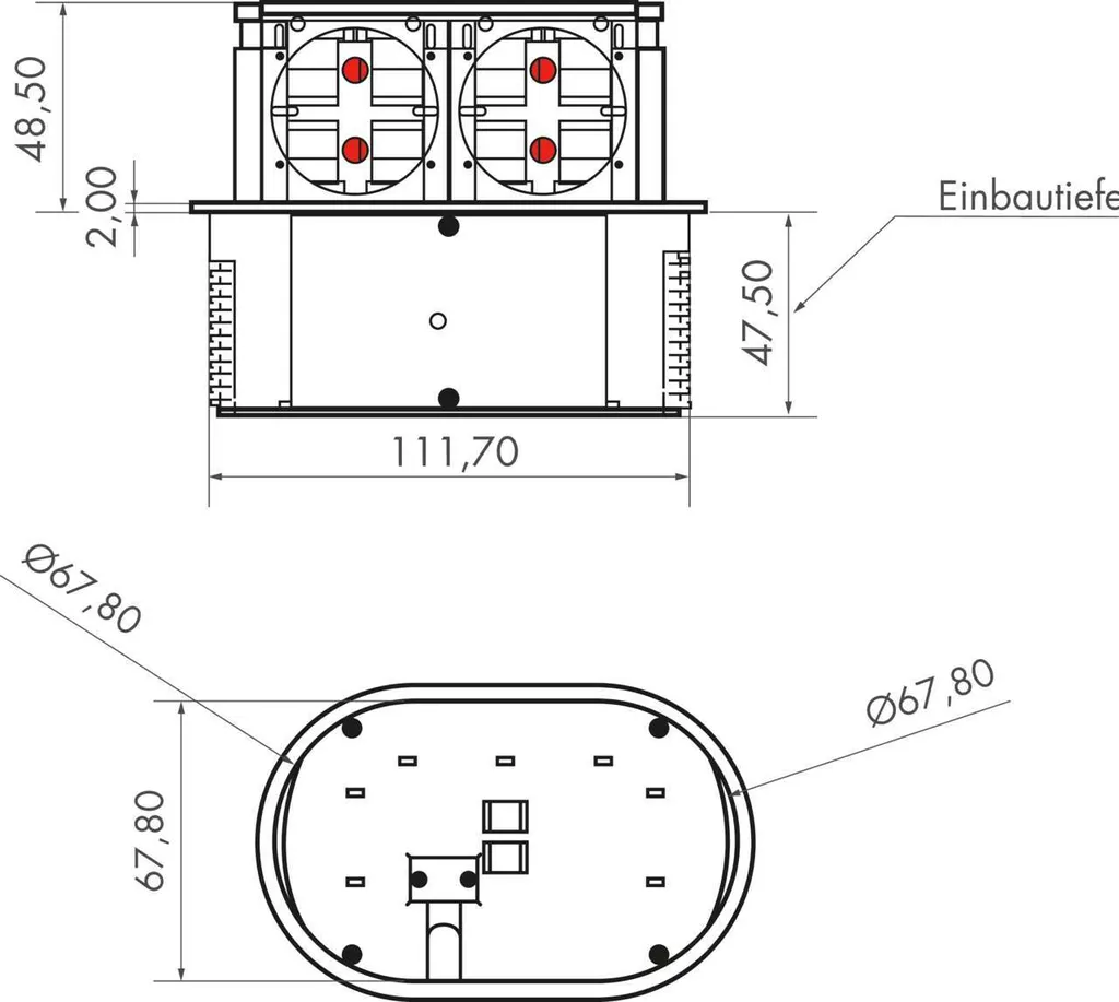 Prise Piccolino noire mate escamotable au design compact et robuste