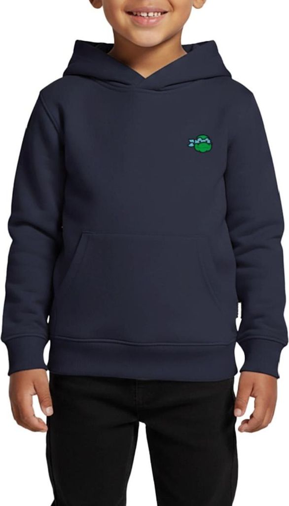 Spreadshirt TMNT Leonardo Stick Kinder Premium Hoodie, 134/140 (8 Jahre), Navy