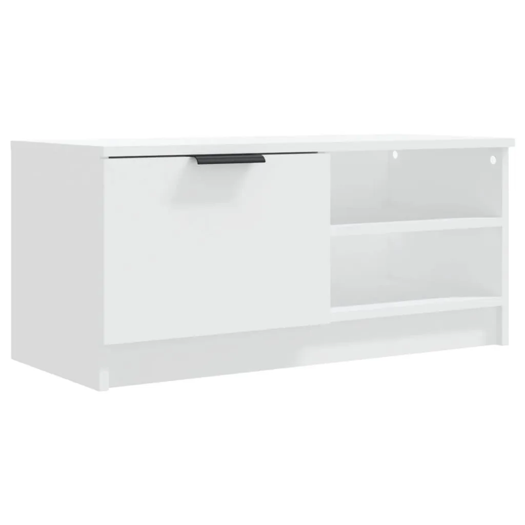 Mobile Porta TV Bianco 80cm - Legno Multistrato Moderno per Soggiorno - 1
