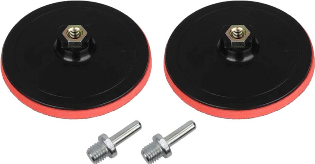2x Trade-Shop Klett Haftteller / Schleifteller / Stützteller / Polierteller inkl. M14 Spanndorn Adapter für Winkelschleifer Poliermaschinen / Ø ...