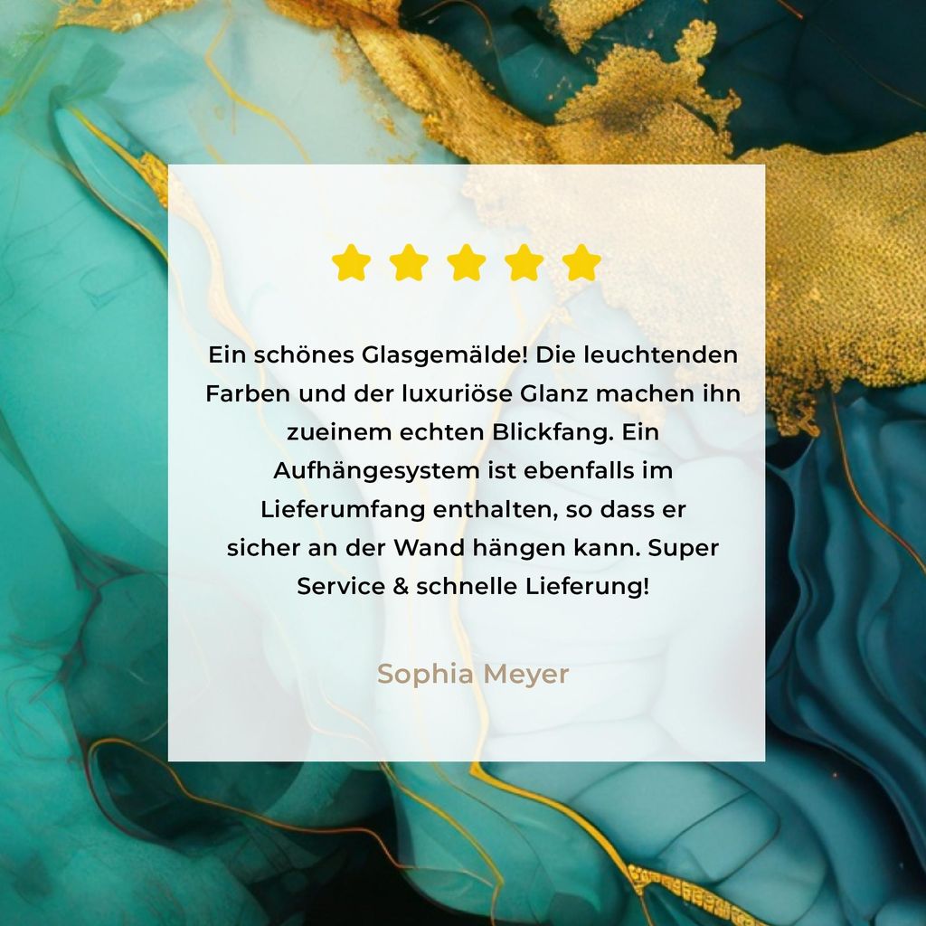 MuchoWow Glasbilder - Bilder auf Wandbild - Foto auf Glas Marmor - Gold - Blaugrün - Abstrakt - Türkis 60x80 cm Wanddekoration aus Glas - Acrylgl...