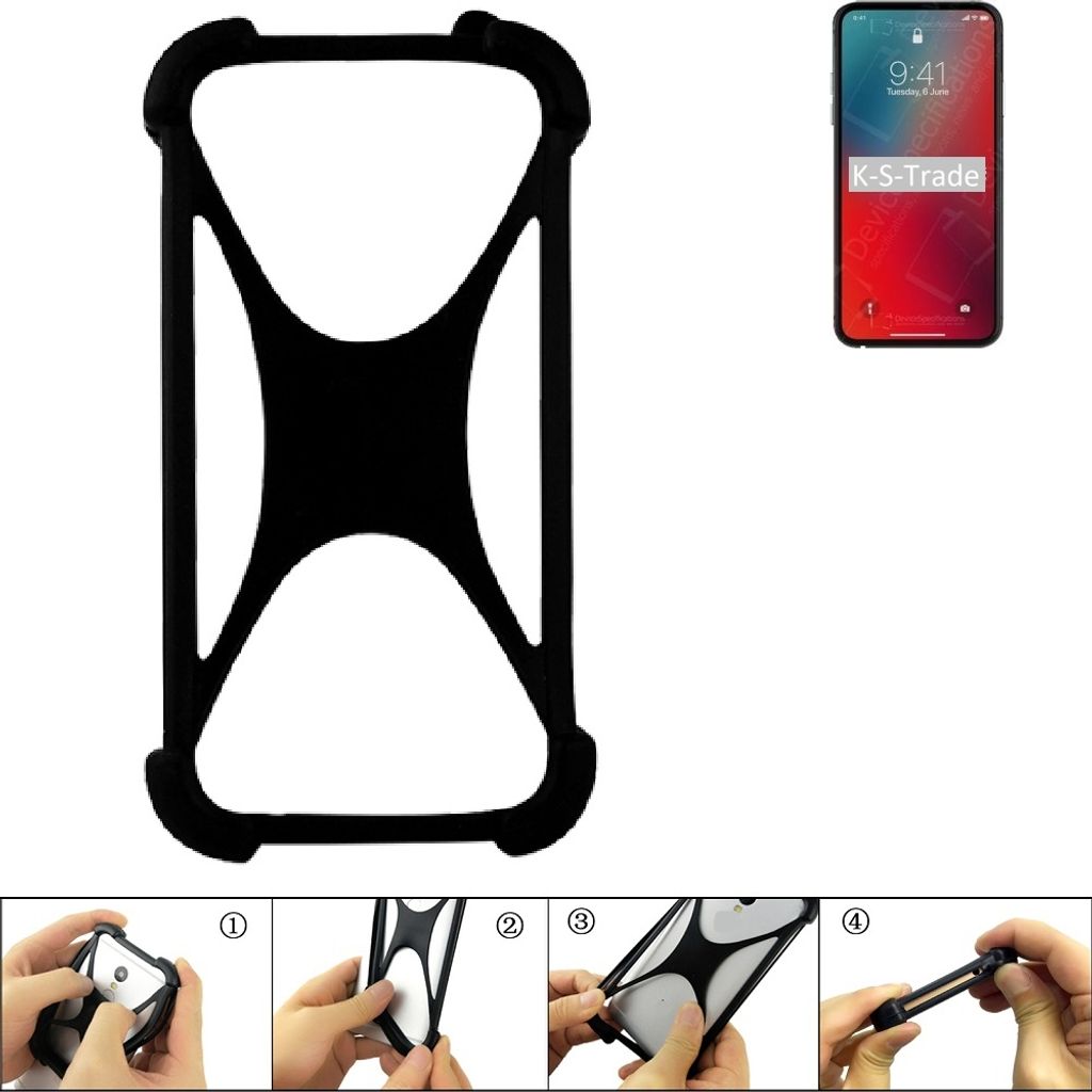 K-S-Trade Handy-Hülle Schutz-Hülle kompatibel mit Apple iPhone 12 Pro Max Silikon Bumper TPU Softcase Smartphone Stoßschutz, schwarz