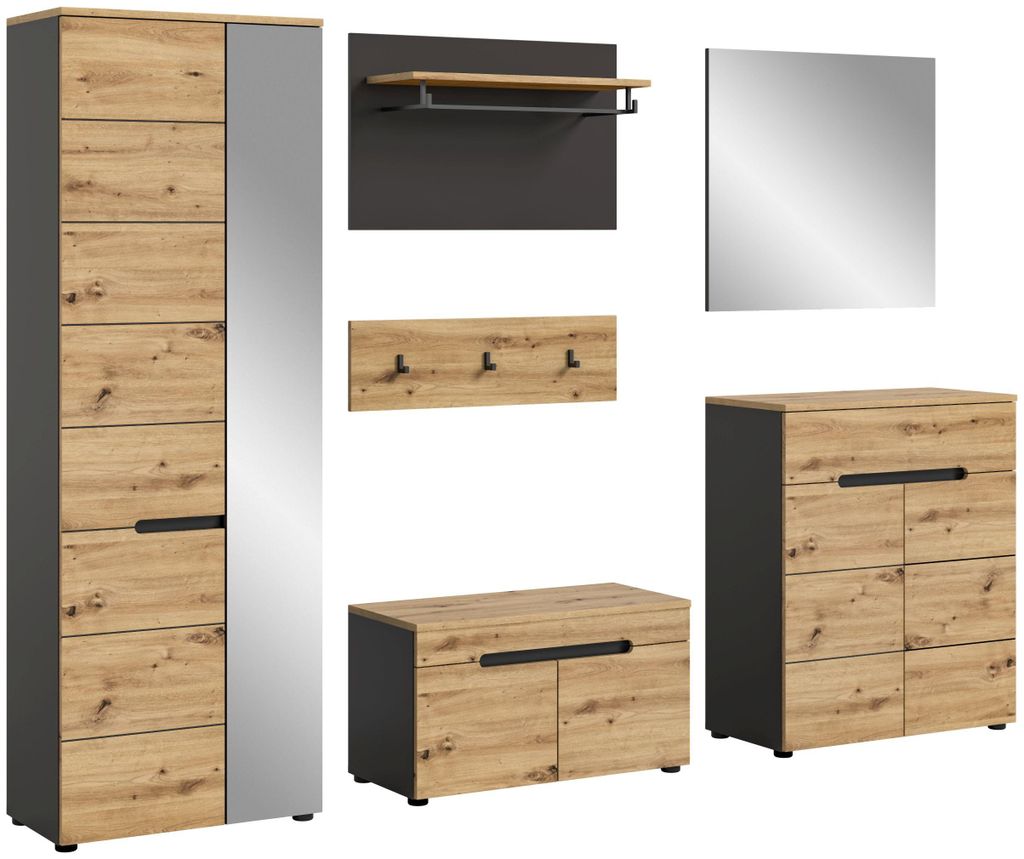 Canu Garderobenmöbel Set Eiche Nachbildung. Produktbild 