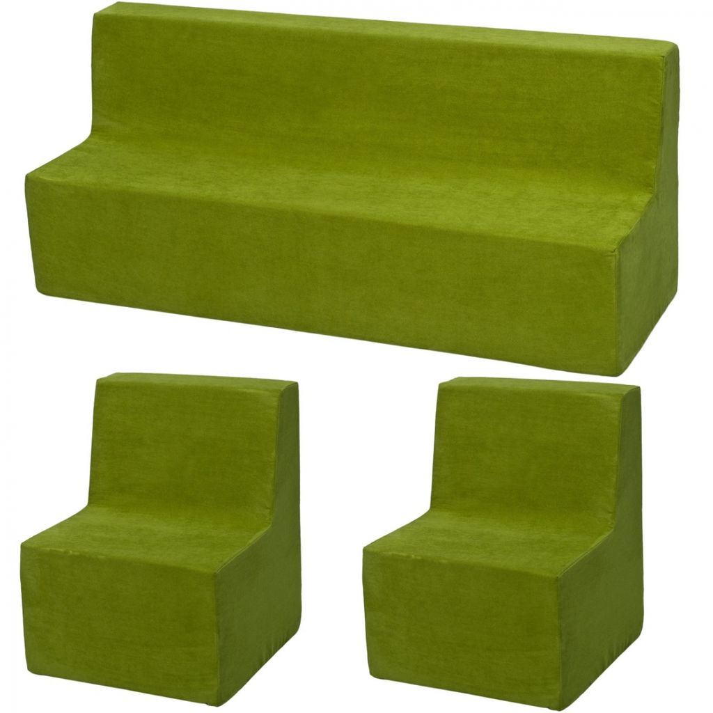 Kinderzimmermöbel-Set: 2xSessel+grünes Sofa