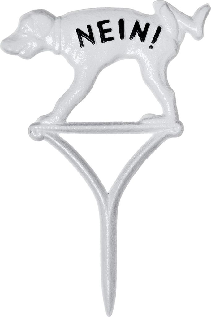 Moritz Steckschild NEIN! kein Hundeklo klein Verbotsschild aus Gusseisen Hunde Verboten Warnschild NO Dog allowed Schild Gartenschild keine Hundeto...